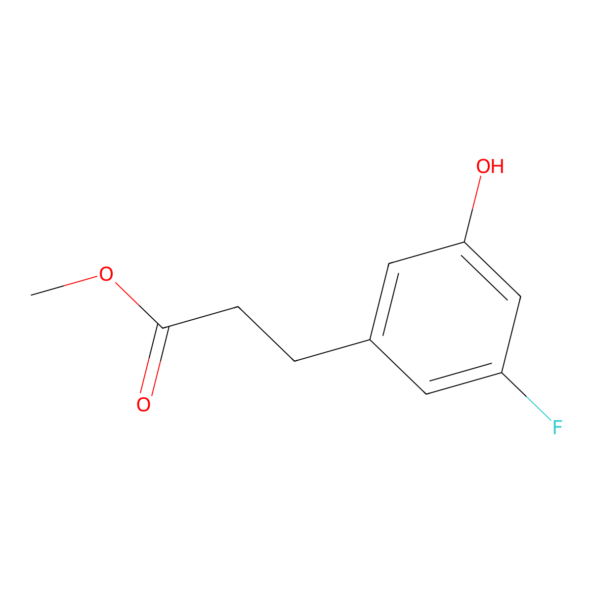 Methyl 3-(3-fluoro-5-hydroxyphenyl)propanoate molecular structure, CAS 1261852-02-1