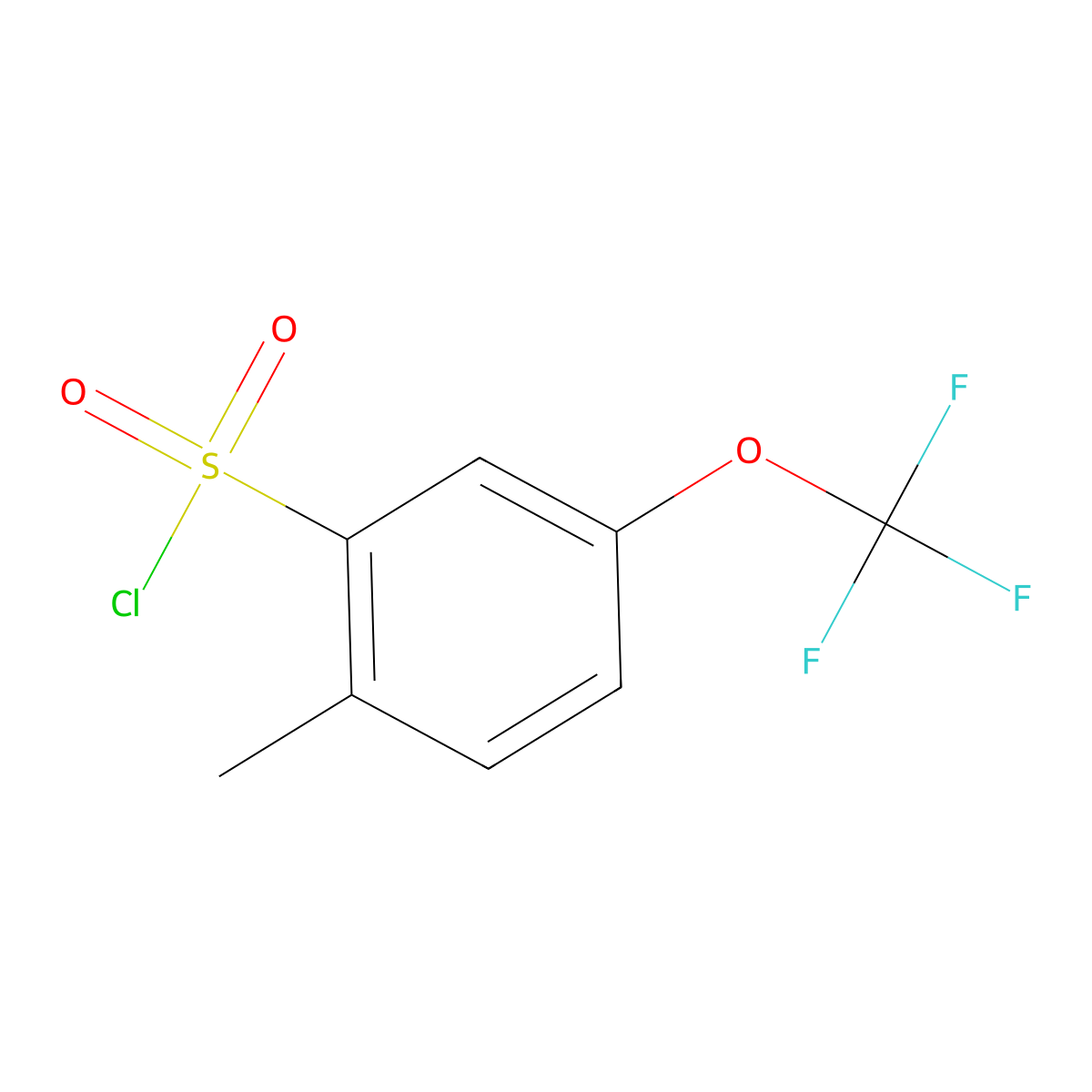 2-Methyl-5-(trifluoromethoxy)benzenesulfonyl chloride molecular structure, CAS 1261852-46-3