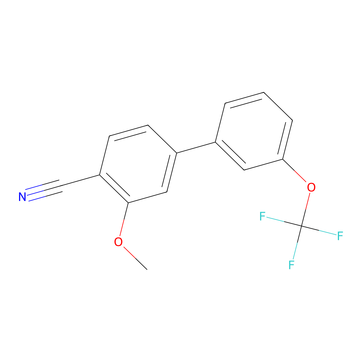 4-Cyano-3-methoxy-3'-(trifluoromethoxy)biphenyl molecular structure, CAS 1261852-62-3