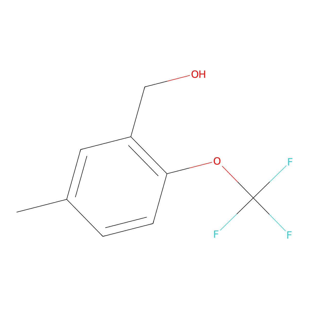 Benzenemethanol, 5-methyl-2-(trifluoromethoxy)- molecular structure, CAS 1261852-64-5