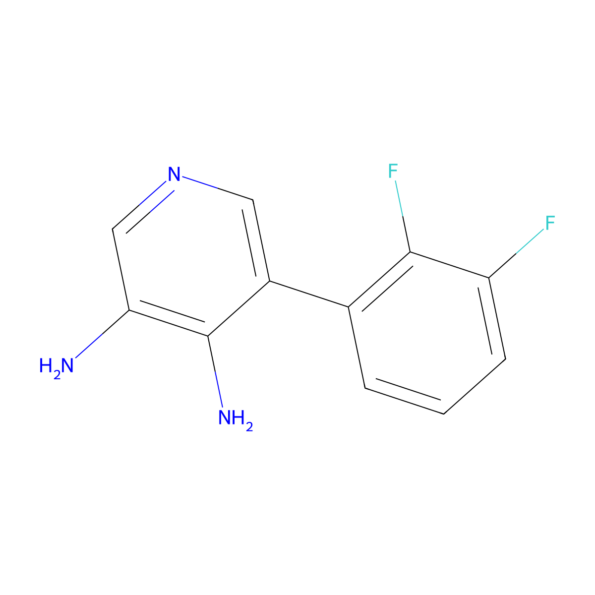 5-(2,3-Difluorophenyl)pyridine-3,4-diamine molecular structure, CAS 1261852-94-1