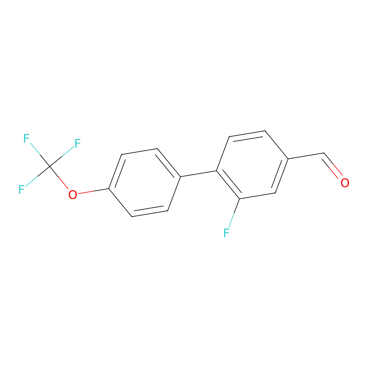 2-Fluoro-4'-(trifluoromethoxy)-[1,1'-biphenyl]-4-carbaldehyde molecular structure, CAS 1261853-36-4