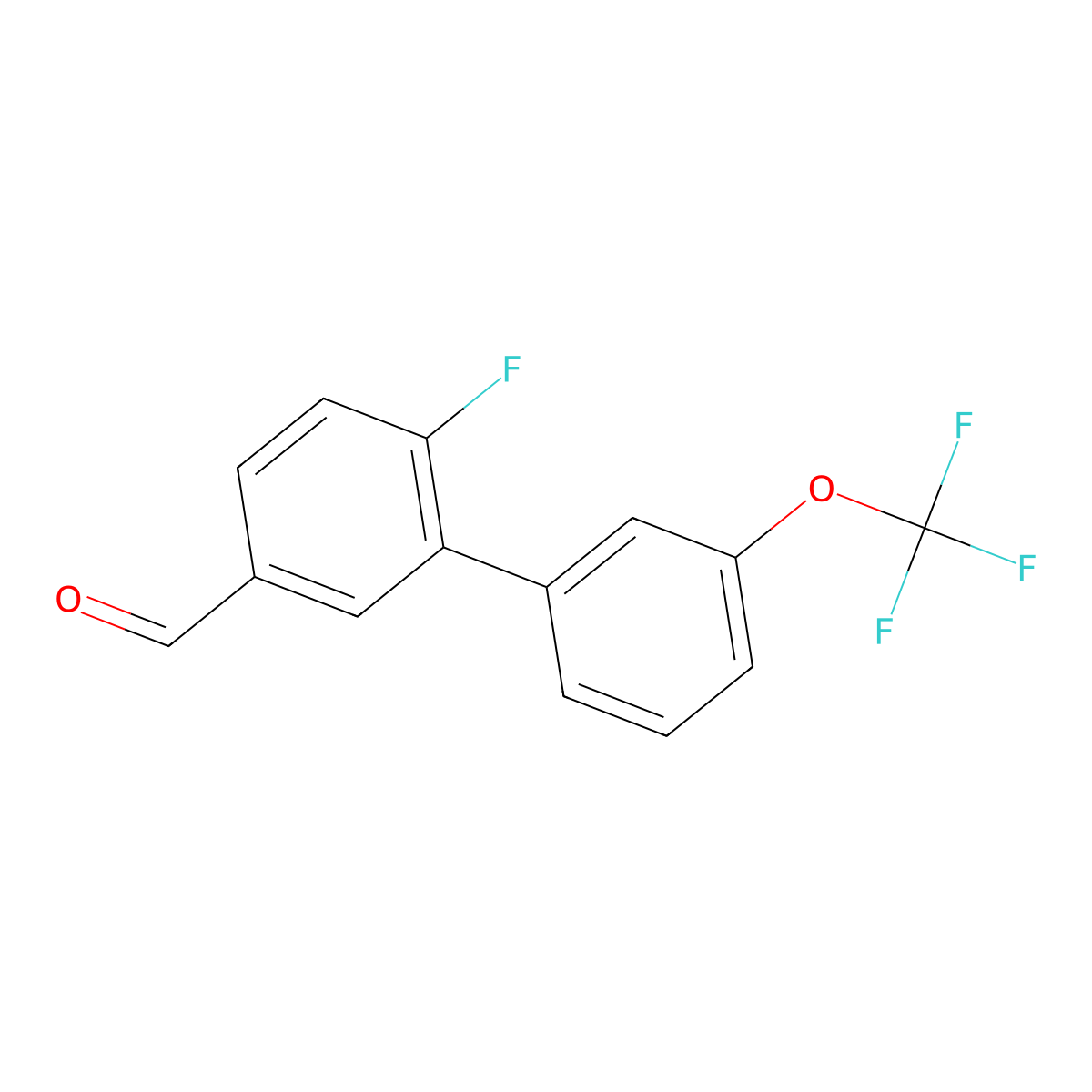 6-Fluoro-3'-(trifluoromethoxy)biphenyl-3-carboxaldehyde molecular structure, CAS 1261853-44-4