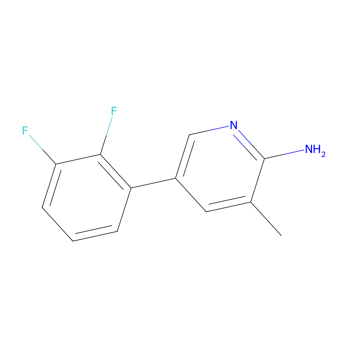 5-(2,3-Difluorophenyl)-3-methylpyridin-2-amine molecular structure, CAS 1261853-51-3