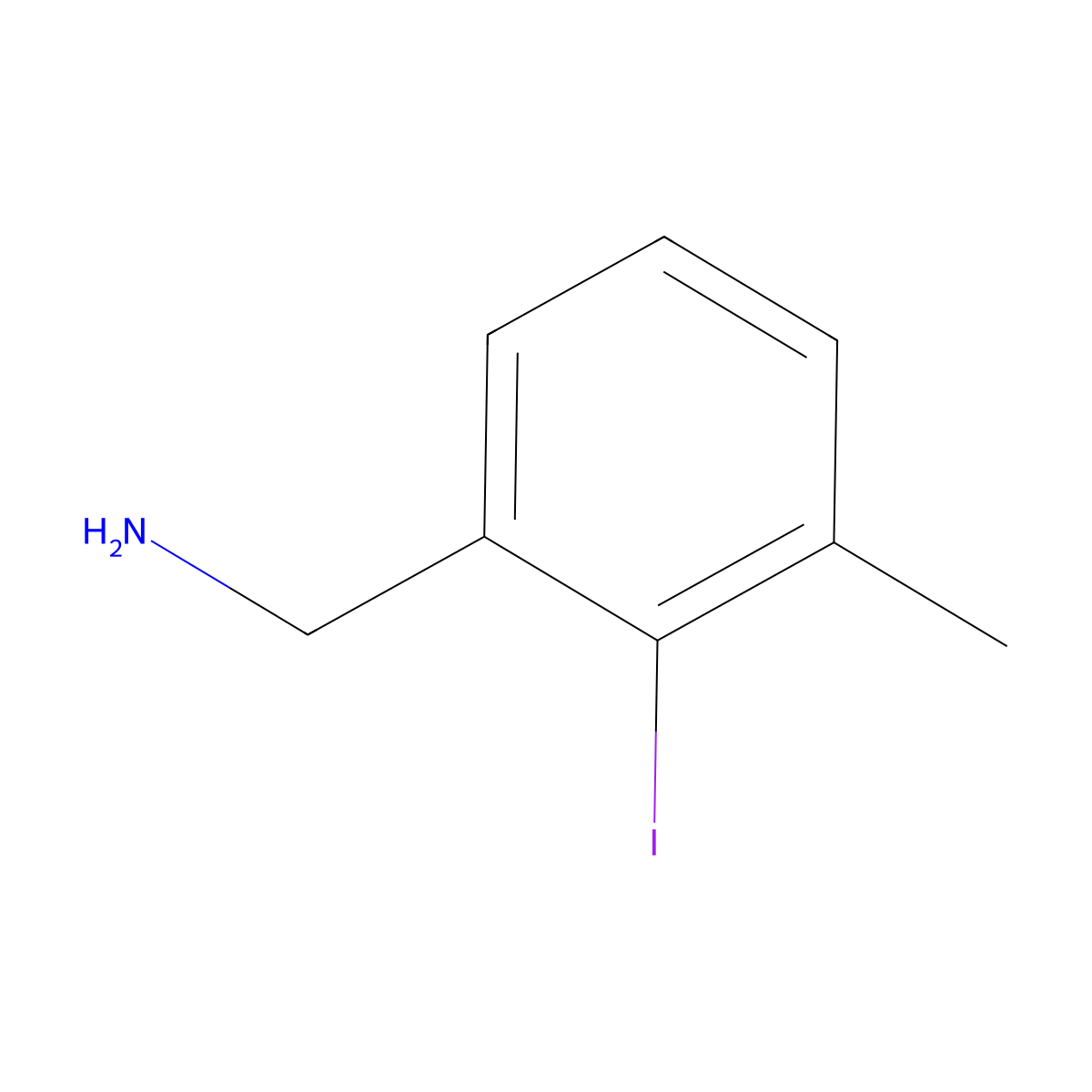 (2-Iodo-3-methylphenyl)methanamine molecular structure, CAS 1261853-52-4