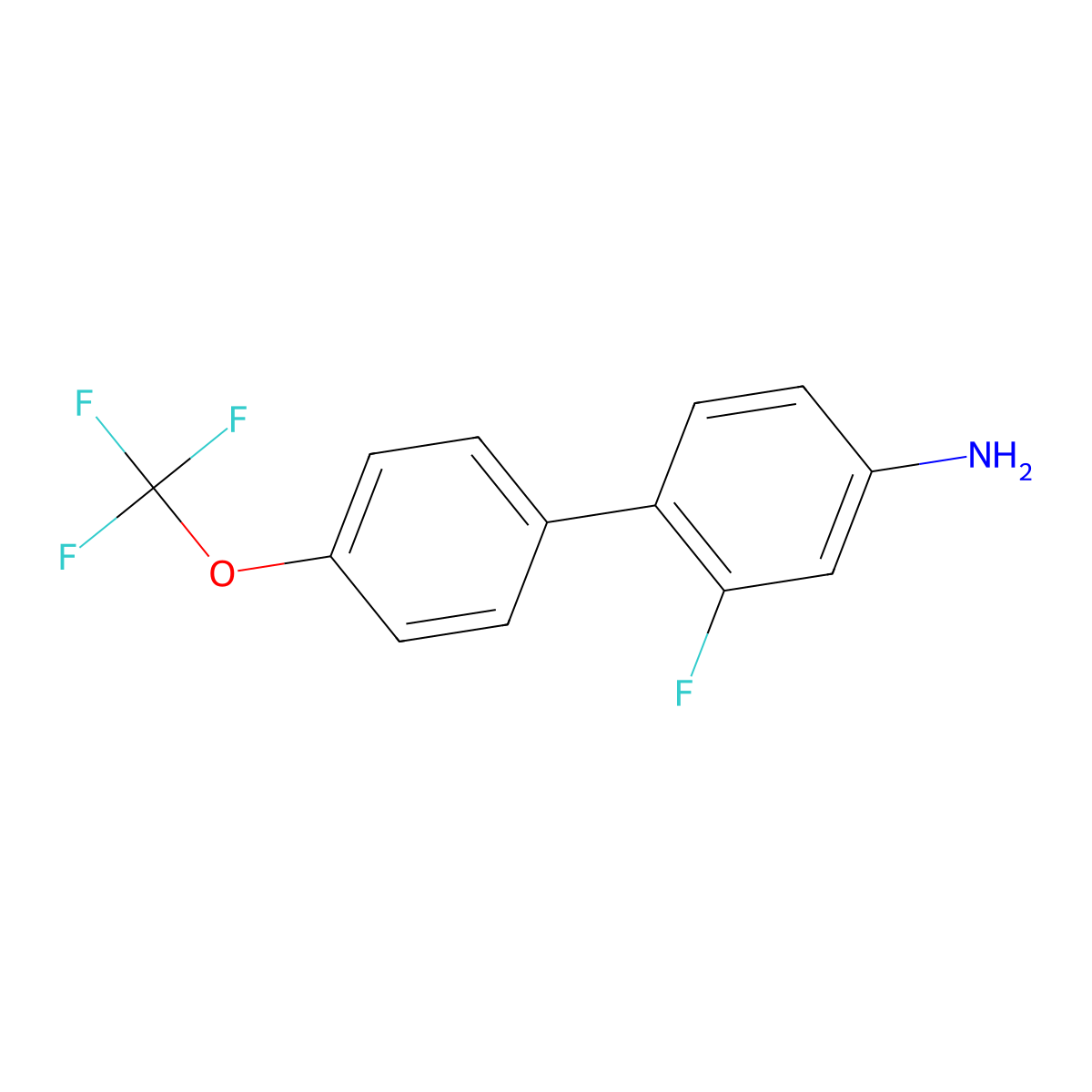 2-Fluoro-4'-(trifluoromethoxy)-[1,1'-biphenyl]-4-amine molecular structure, CAS 1261853-63-7