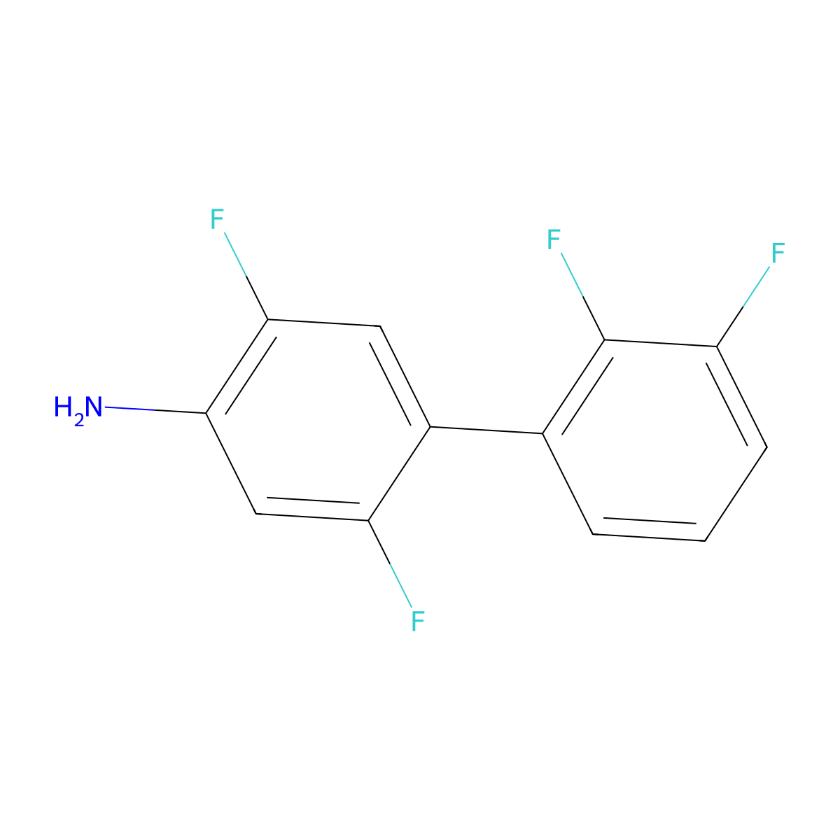 2,2',3',5-Tetrafluoro-[1,1'-biphenyl]-4-amine molecular structure, CAS 1261853-90-0