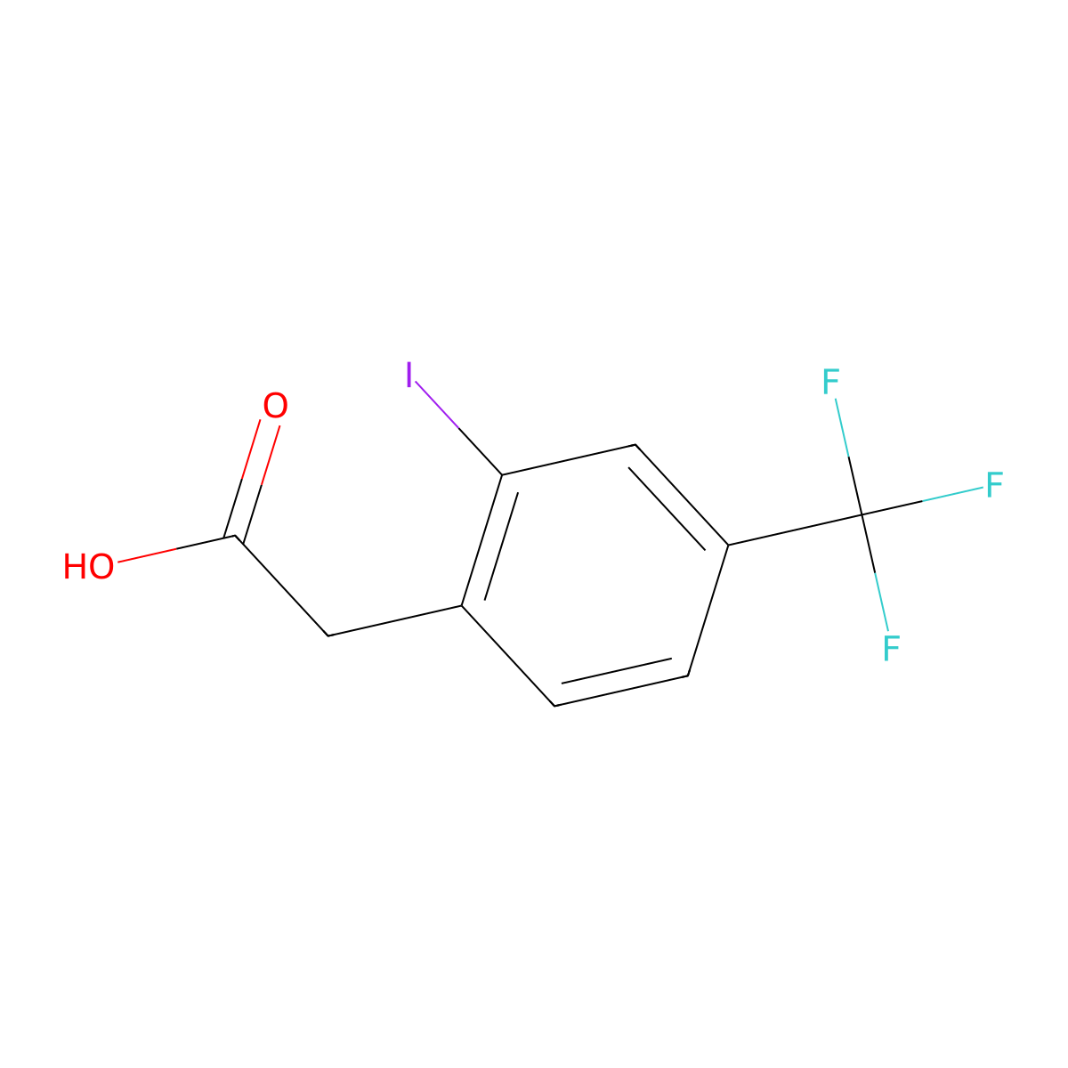 2-(2-Iodo-4-(trifluoromethyl)phenyl)acetic acid molecular structure, CAS 1261854-04-9