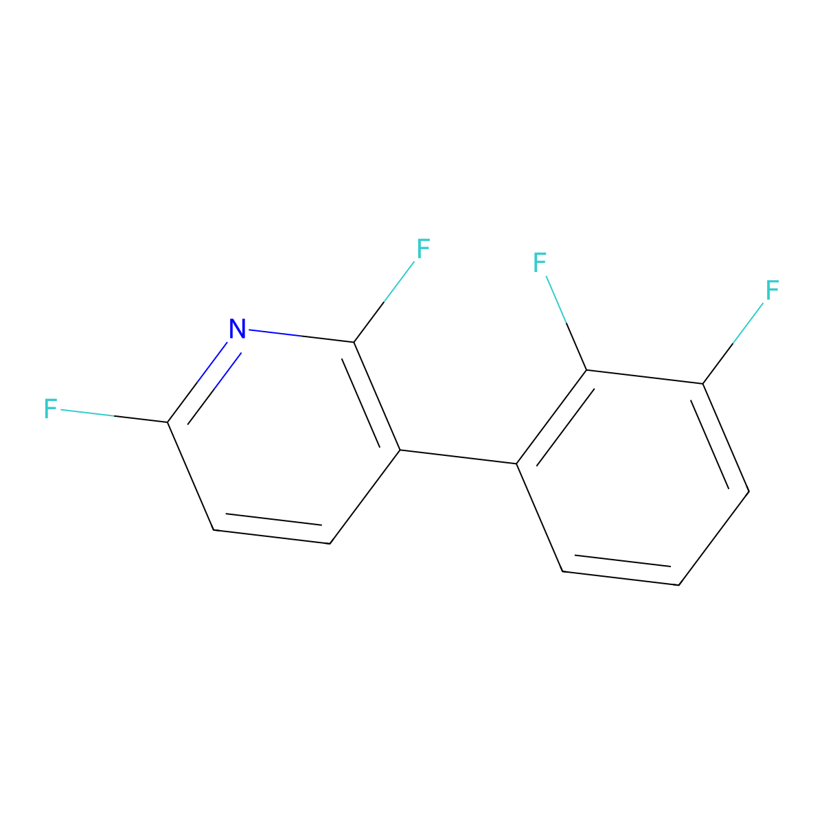 3-(2,3-Difluorophenyl)-2,6-difluoropyridine molecular structure, CAS 1261854-32-3
