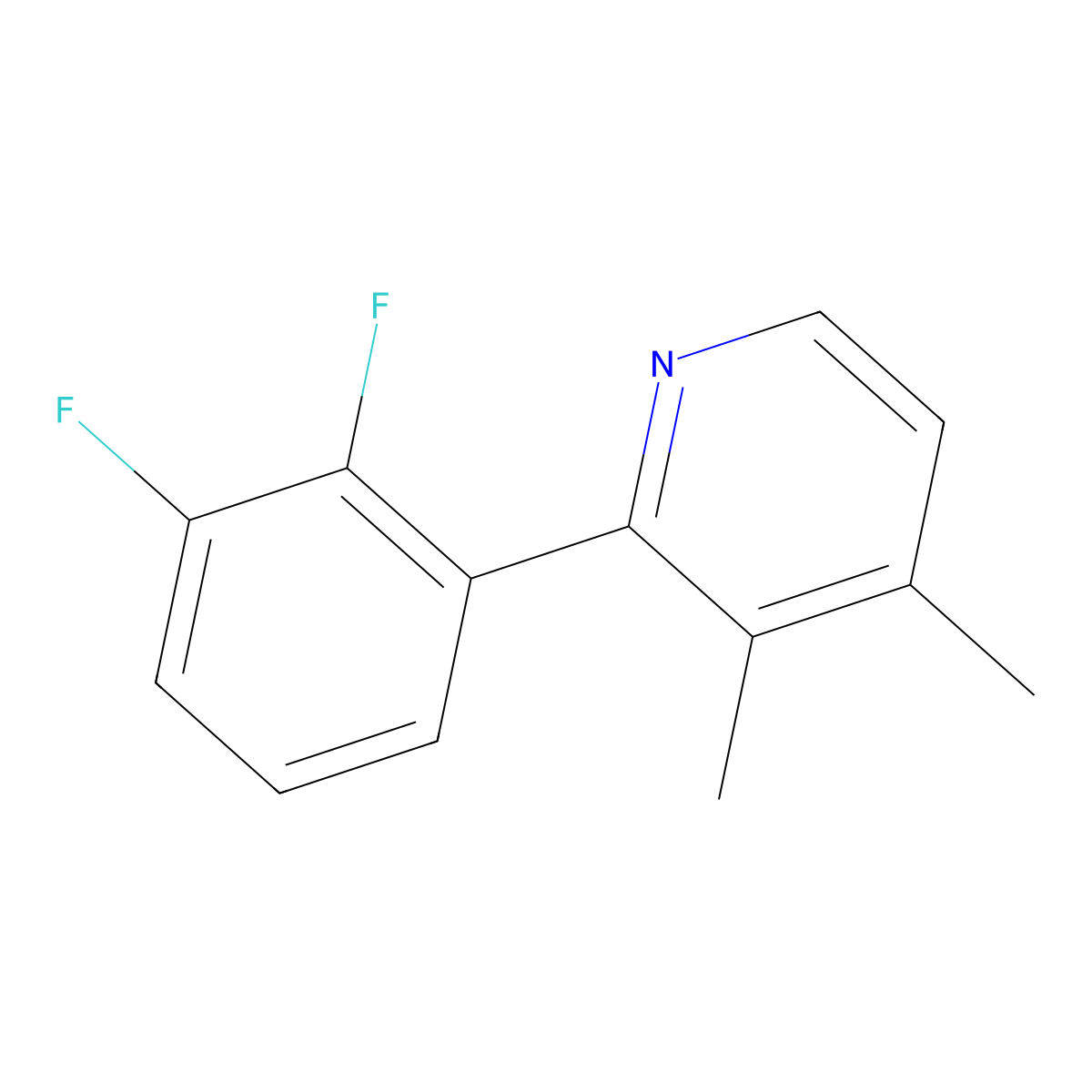 2-(2,3-Difluorophenyl)-3,4-dimethylpyridine molecular structure, CAS 1261854-65-2