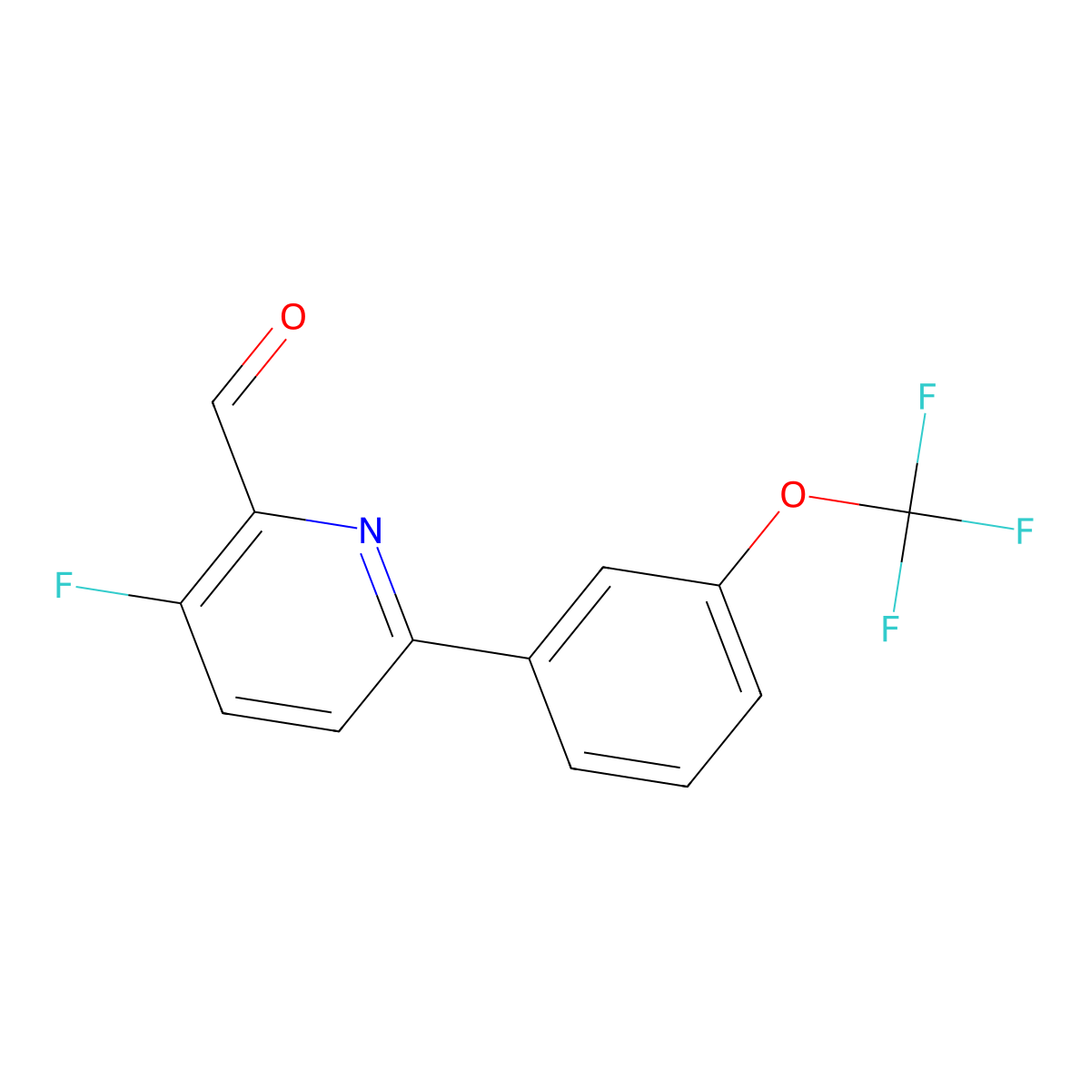 3-Fluoro-6-(3-(trifluoromethoxy)phenyl)picolinaldehyde molecular structure, CAS 1261854-93-6