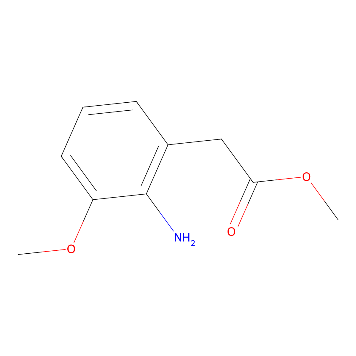 Methyl 2-(2-amino-3-methoxyphenyl)acetate molecular structure, CAS 1261855-04-2