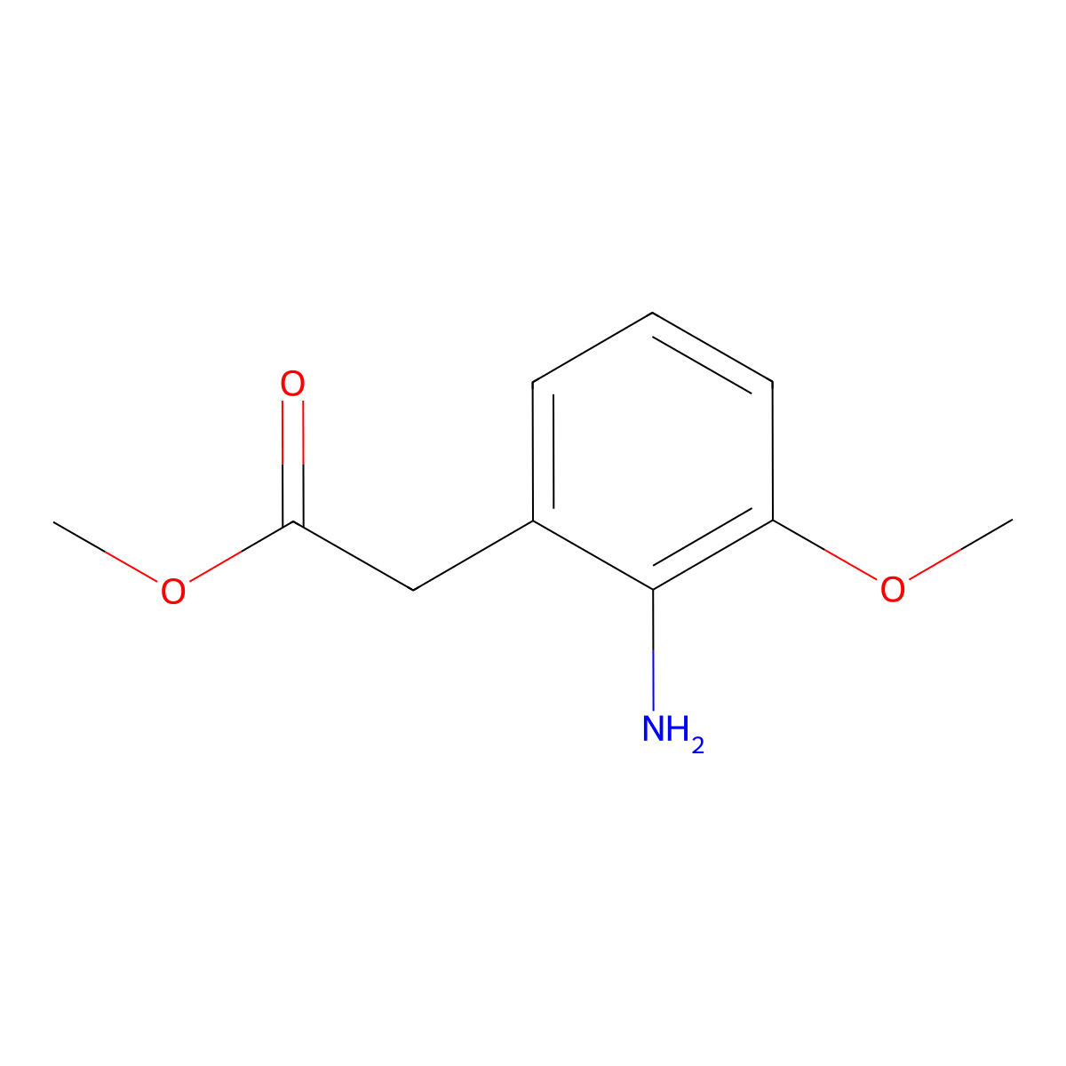 Methyl 2-(2-amino-3-methoxyphenyl)acetate molecular structure, CAS 1261855-04-2