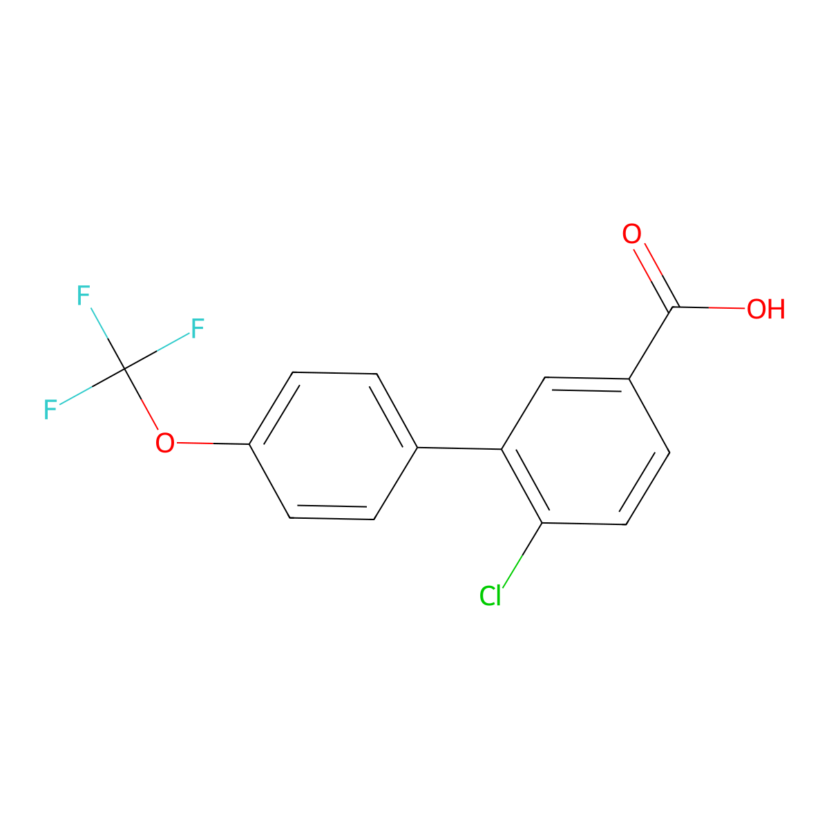 6-Chloro-4'-(trifluoromethoxy)[1,1'-biphenyl]-3-carboxylic acid molecular structure, CAS 1261855-17-7