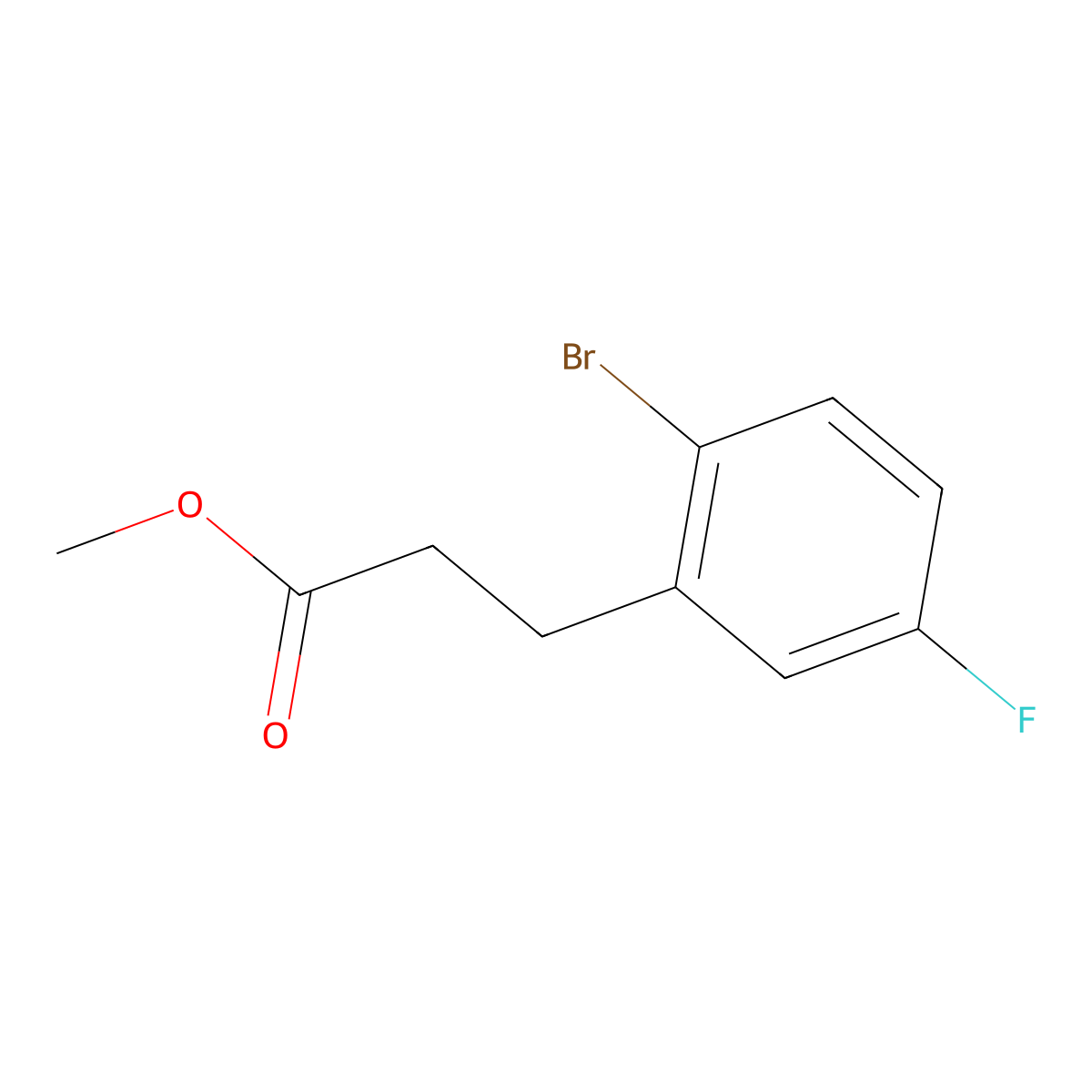 Methyl 3-(2-bromo-5-fluorophenyl)propanoate molecular structure, CAS 1261855-30-4