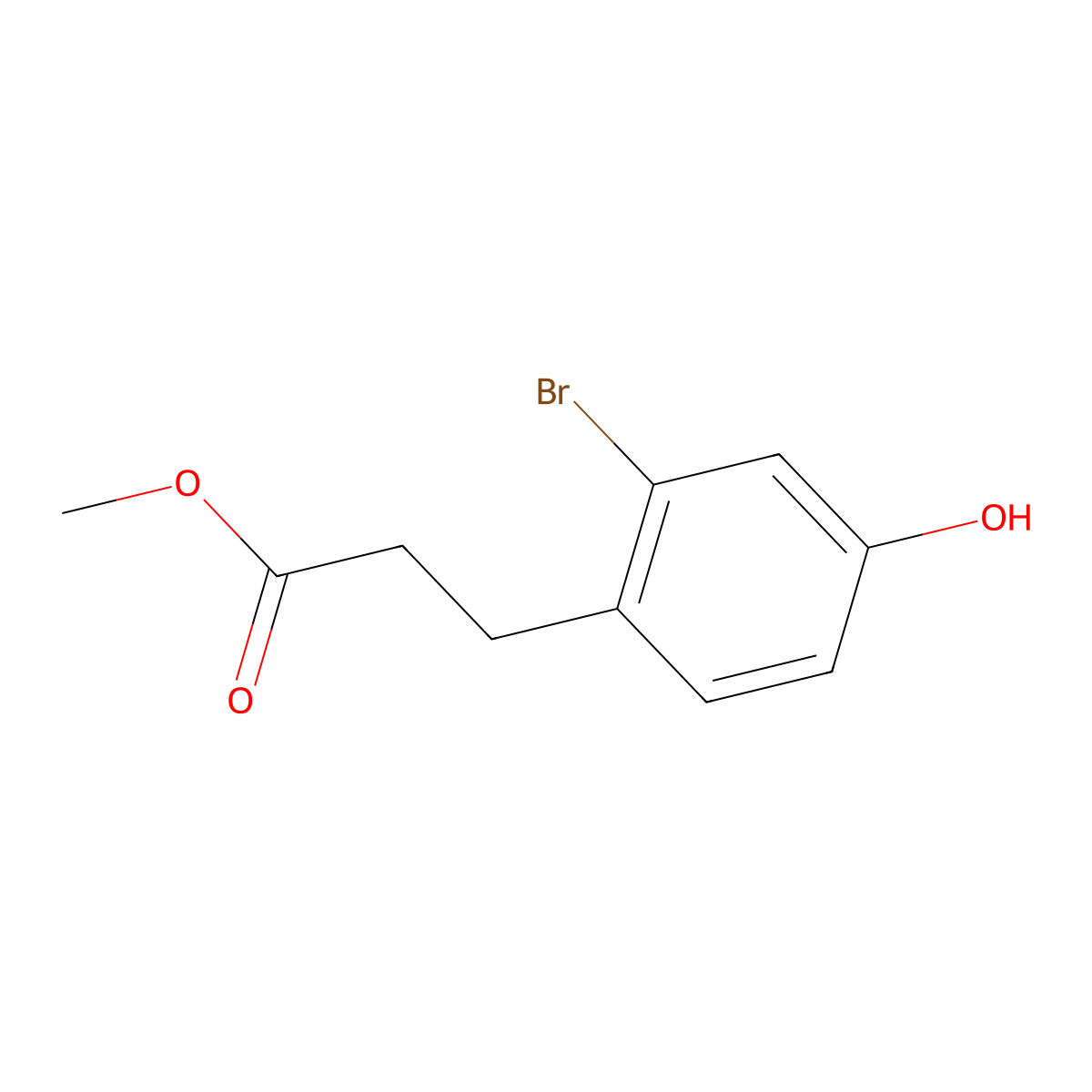 Methyl 3-(2-bromo-4-hydroxyphenyl)propanoate molecular structure, CAS 1261855-35-9