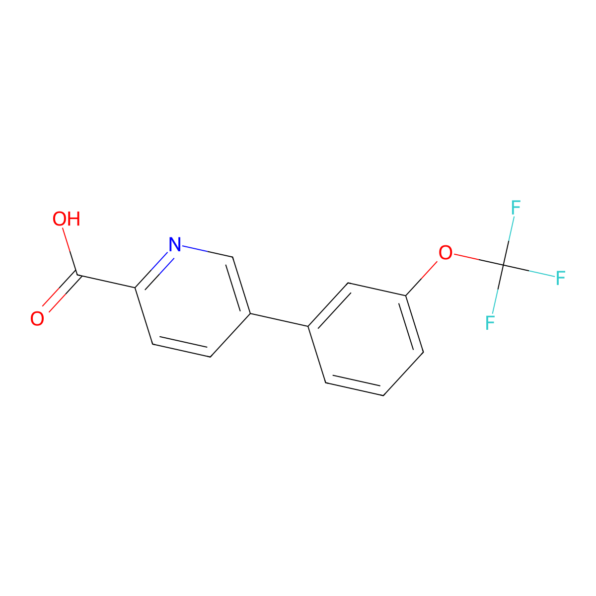 5-(3-(Trifluoromethoxy)phenyl)picolinic acid molecular structure, CAS 1261855-99-5