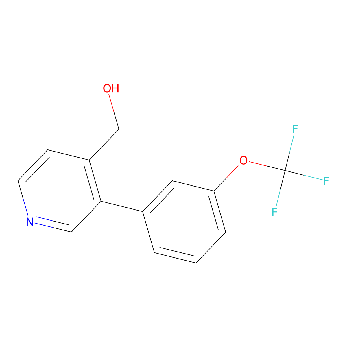 (3-(3-(Trifluoromethoxy)phenyl)pyridin-4-yl)methanol molecular structure, CAS 1261856-22-7