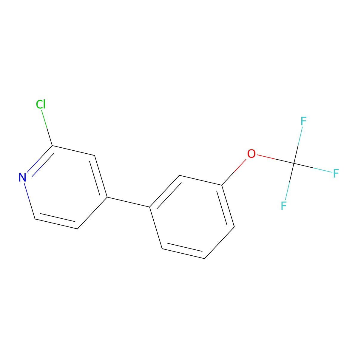 2-Chloro-4-(3-(trifluoromethoxy)phenyl)pyridine molecular structure, CAS 1261856-64-7