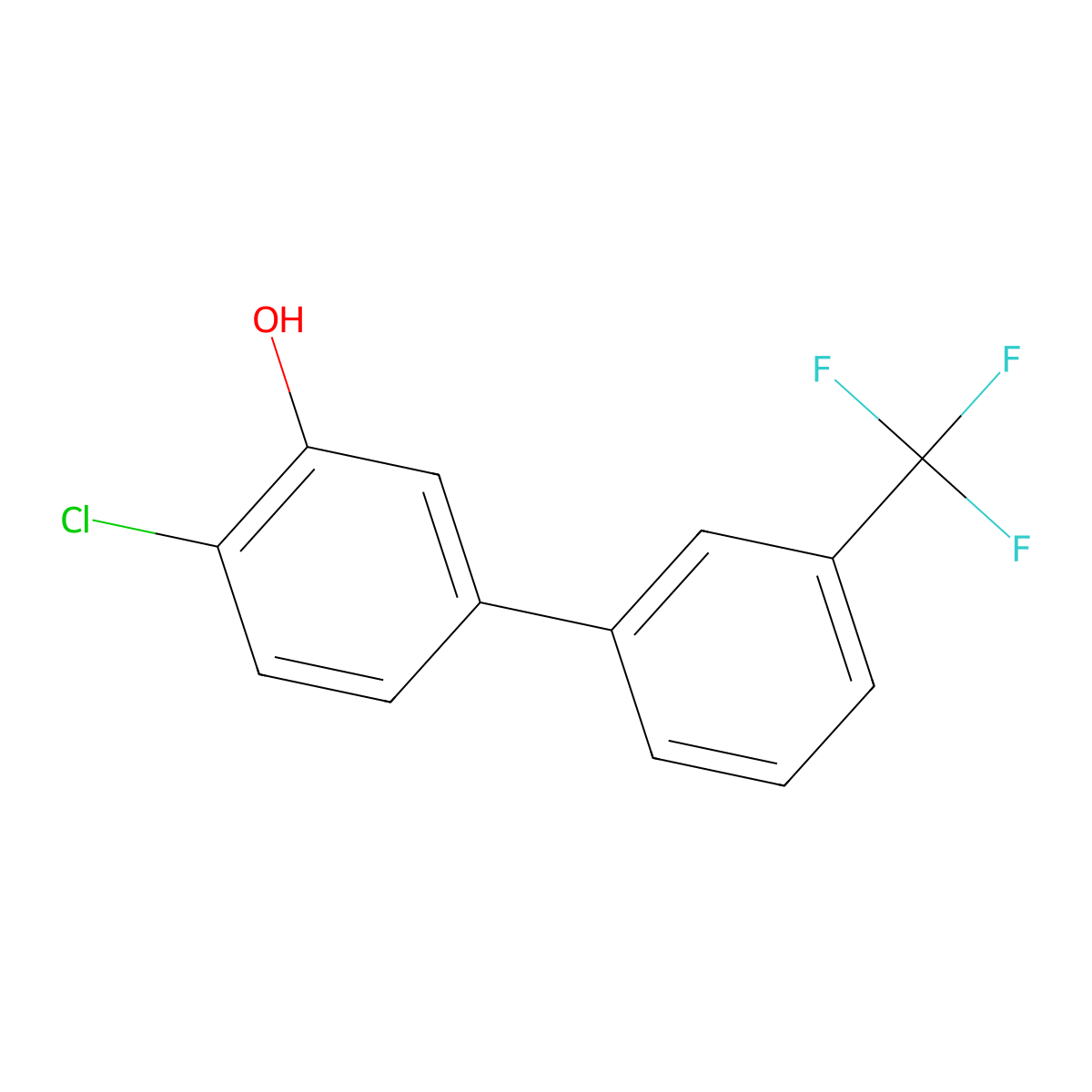 4-Chloro-3-hydroxy-3'-(trifluoromethyl)biphenyl molecular structure, CAS 1261857-41-3
