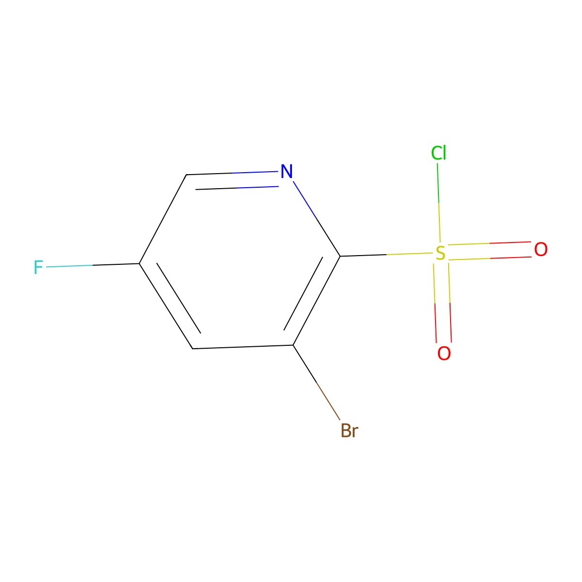 3-Bromo-5-fluoropyridine-2-sulfonyl chloride molecular structure, CAS 1261858-29-0