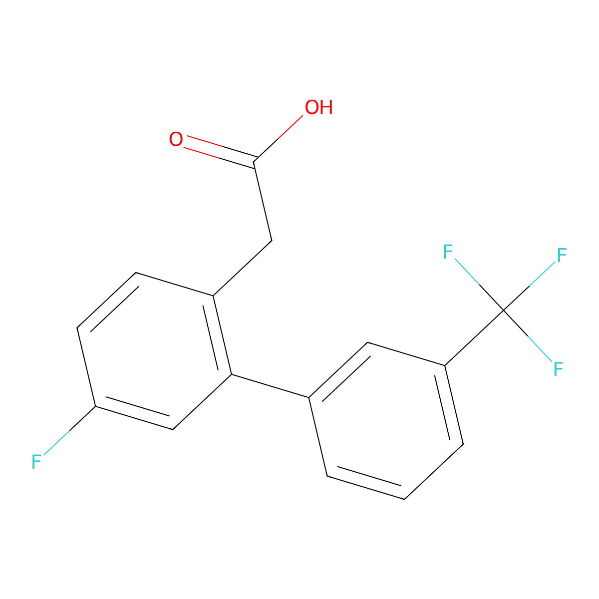 2-(5-Fluoro-3'-(trifluoromethyl)-[1,1'-biphenyl]-2-yl)acetic acid molecular structure, CAS 1261858-82-5