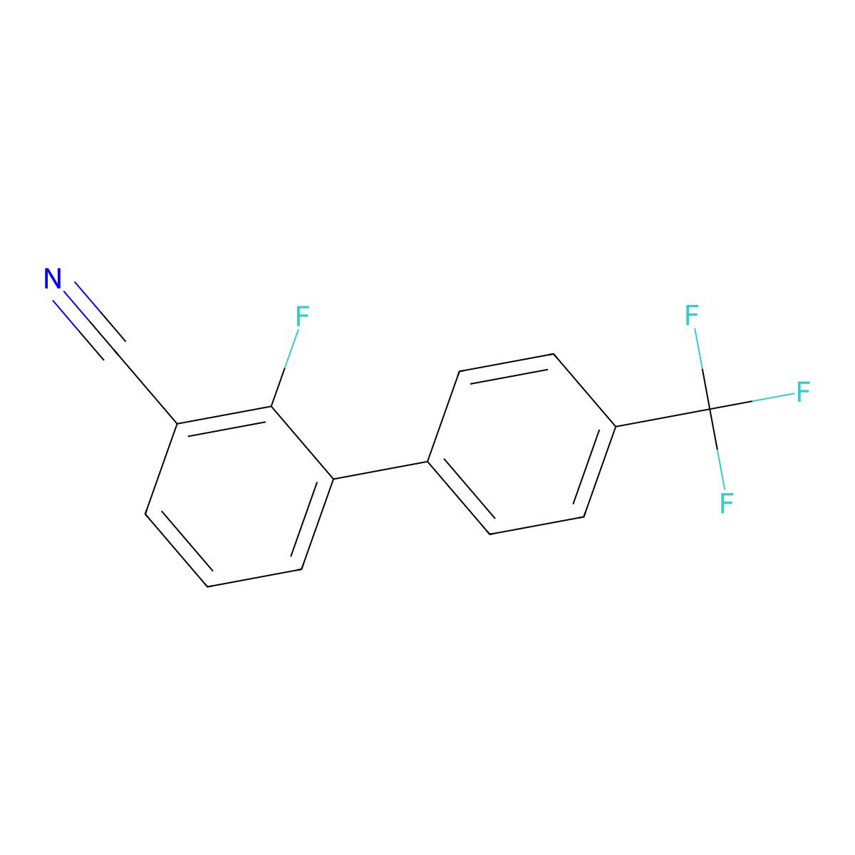 2-Fluoro-4'-(trifluoromethyl)-[1,1'-biphenyl]-3-carbonitrile molecular structure, CAS 1261858-93-8