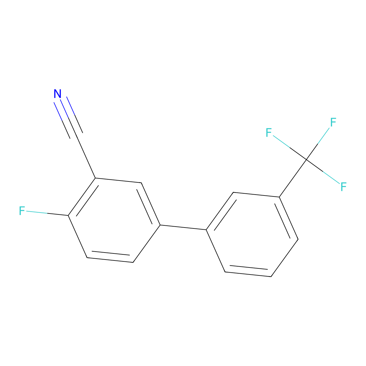 4-Fluoro-3'-(trifluoromethyl)-[1,1'-biphenyl]-3-carbonitrile molecular structure, CAS 1261858-98-3