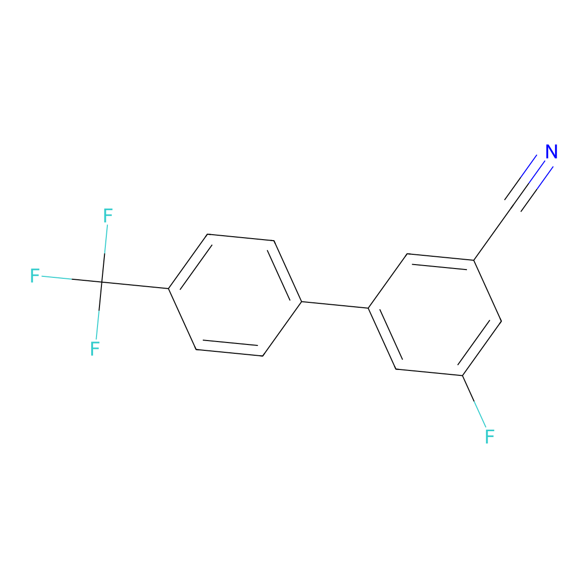 [1,1'-Biphenyl]-3-carbonitrile, 5-fluoro-4'-(trifluoromethyl)- molecular structure, CAS 1261859-03-3
