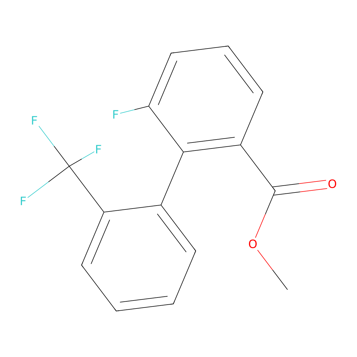 Methyl 6-fluoro-2'-(trifluoromethyl)[1,1'-biphenyl]-2-carboxylate molecular structure, CAS 1261859-20-4