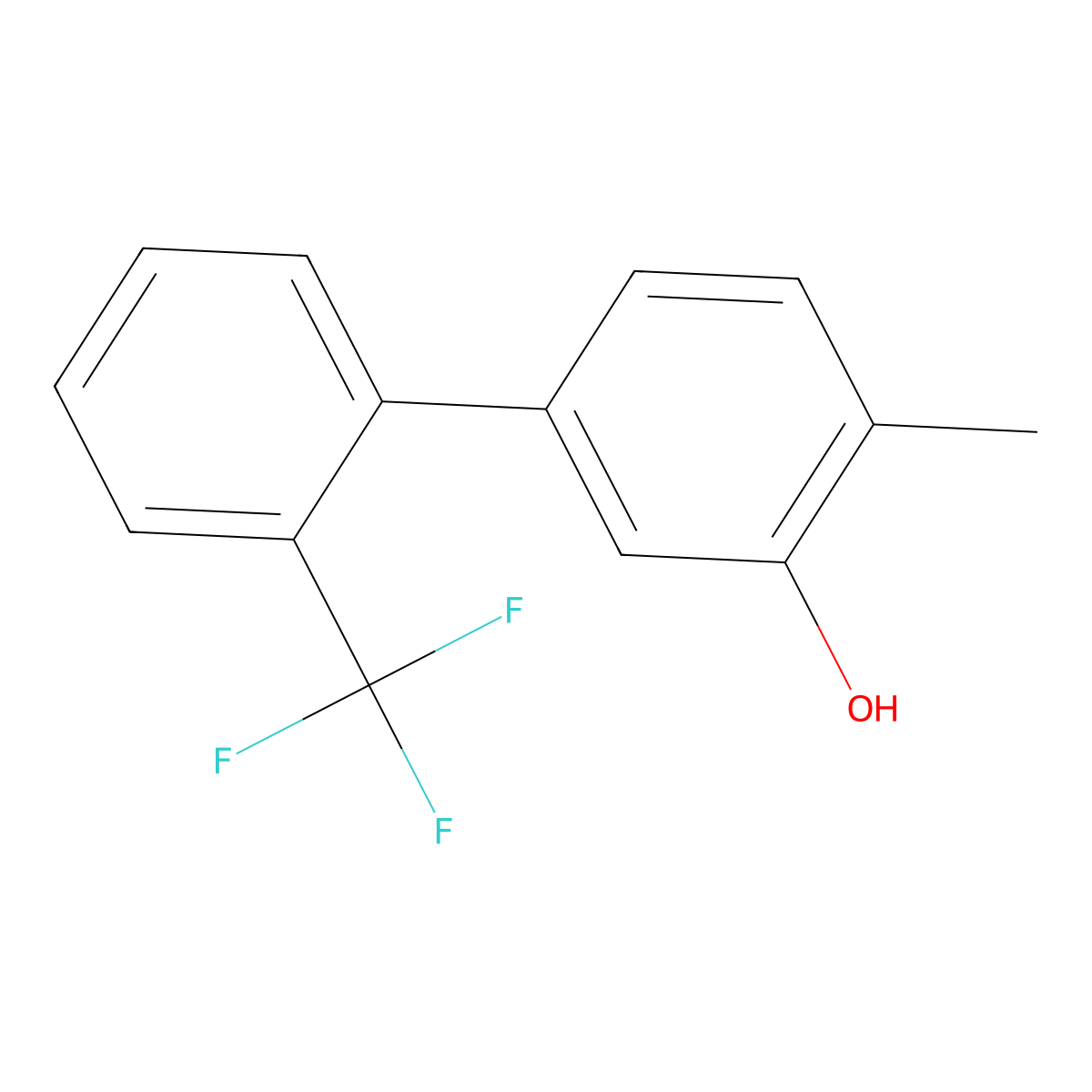 2-Methyl-5-(2-trifluoromethylphenyl)phenol molecular structure, CAS 1261859-34-0