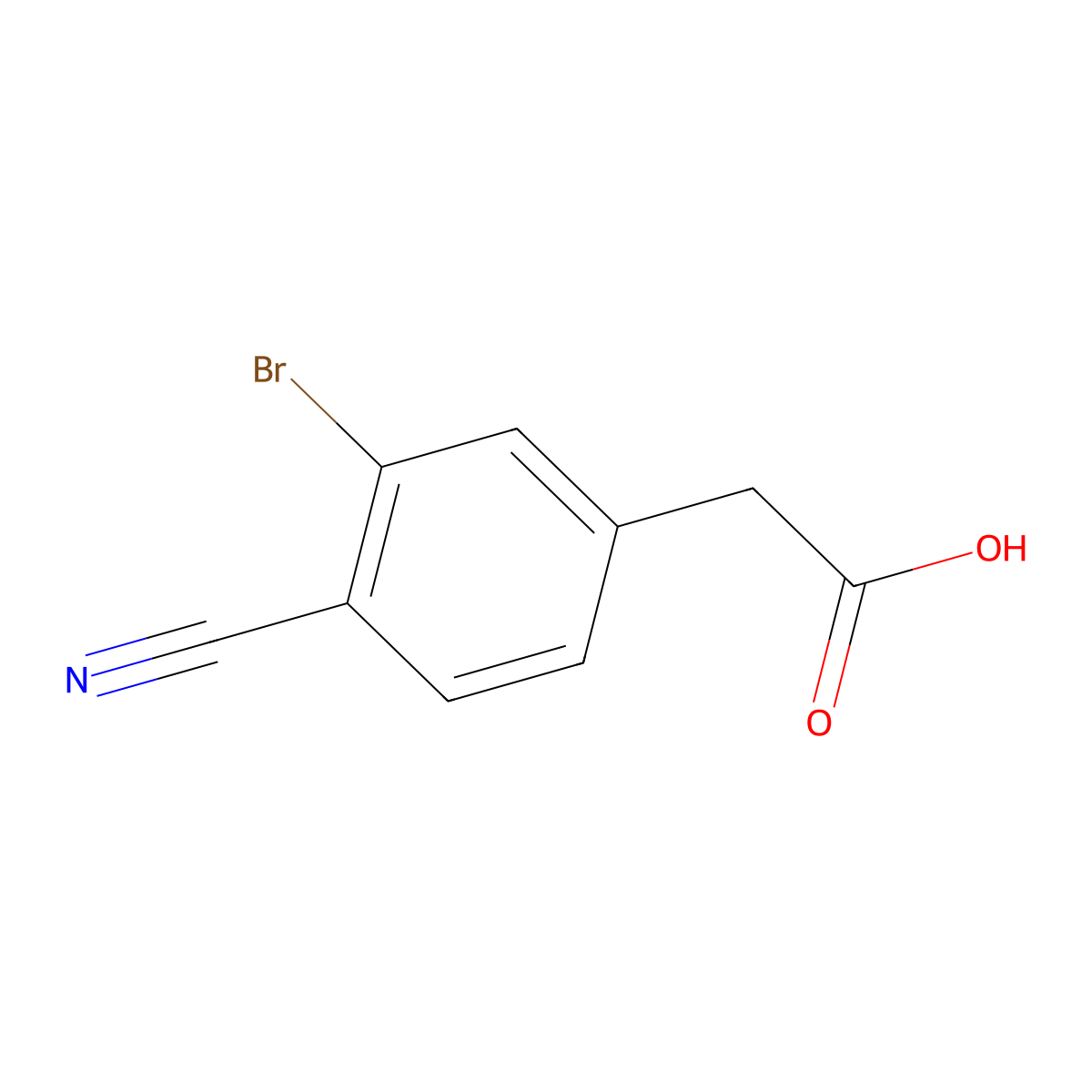 2-(3-Bromo-4-cyanophenyl)acetic acid molecular structure, CAS 1261859-44-2