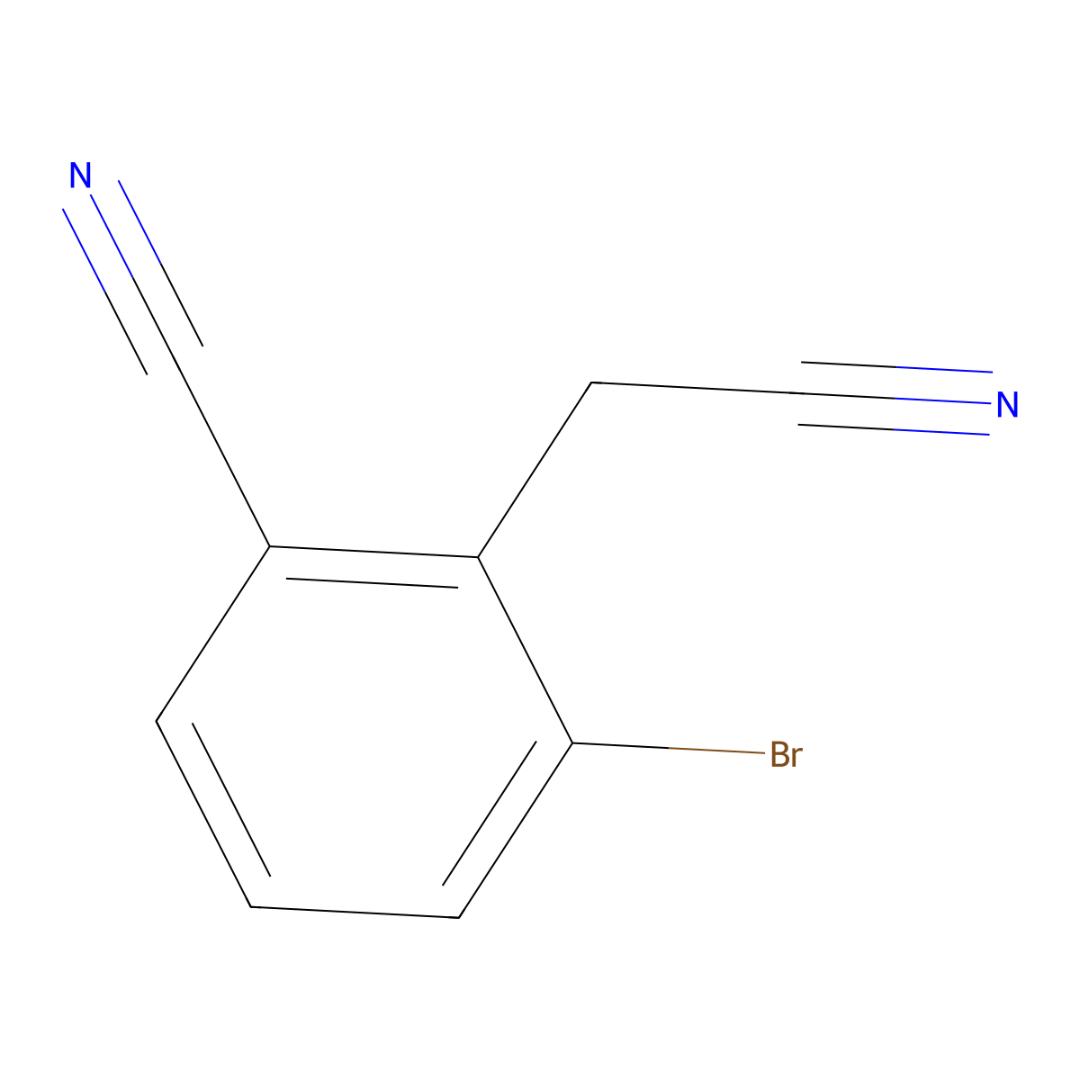 3-Bromo-2-(cyanomethyl)benzonitrile molecular structure, CAS 1261859-50-0