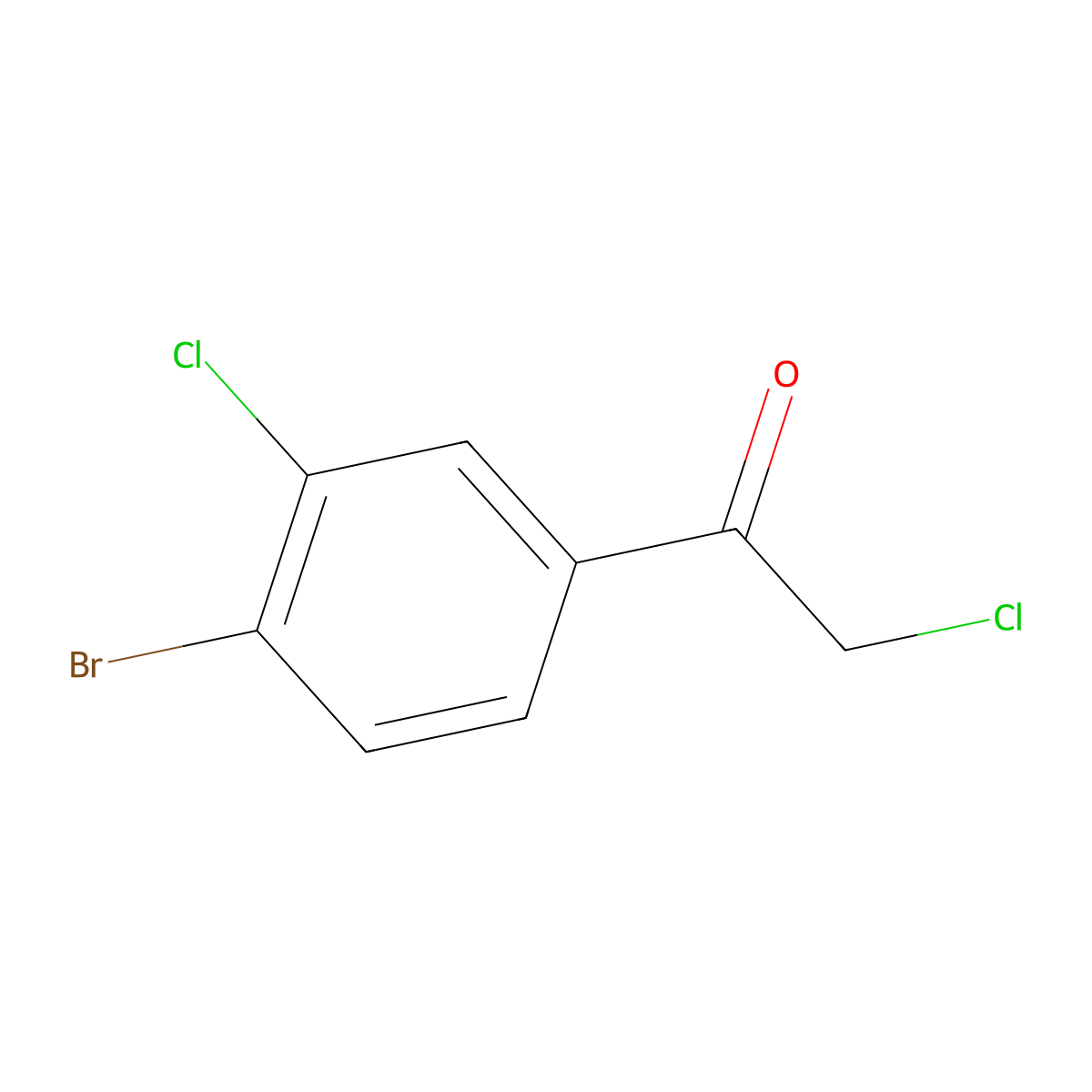 1-(4-Bromo-3-chlorophenyl)-2-chloroethan-1-one molecular structure, CAS 1261859-54-4