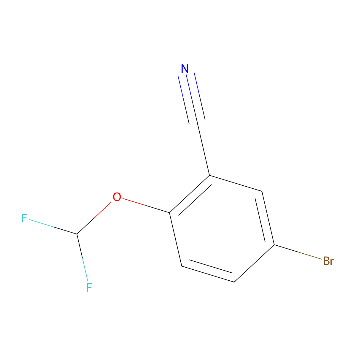 5-Bromo-2-(difluoromethoxy)benzonitrile molecular structure, CAS 1261859-60-2