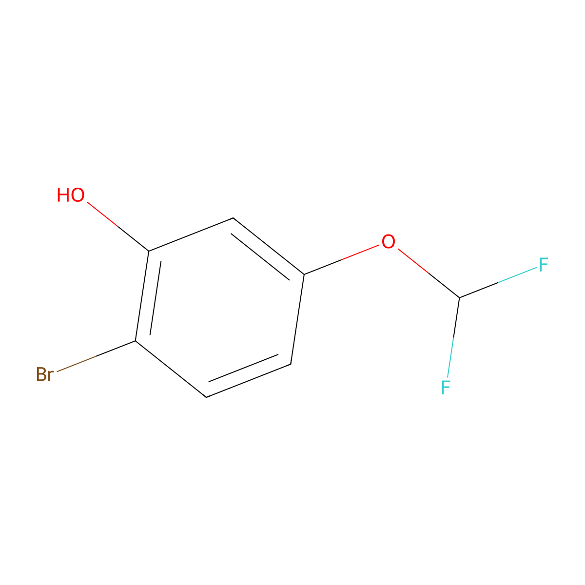 2-Bromo-5-(difluoromethoxy)phenol molecular structure, CAS 1261859-66-8