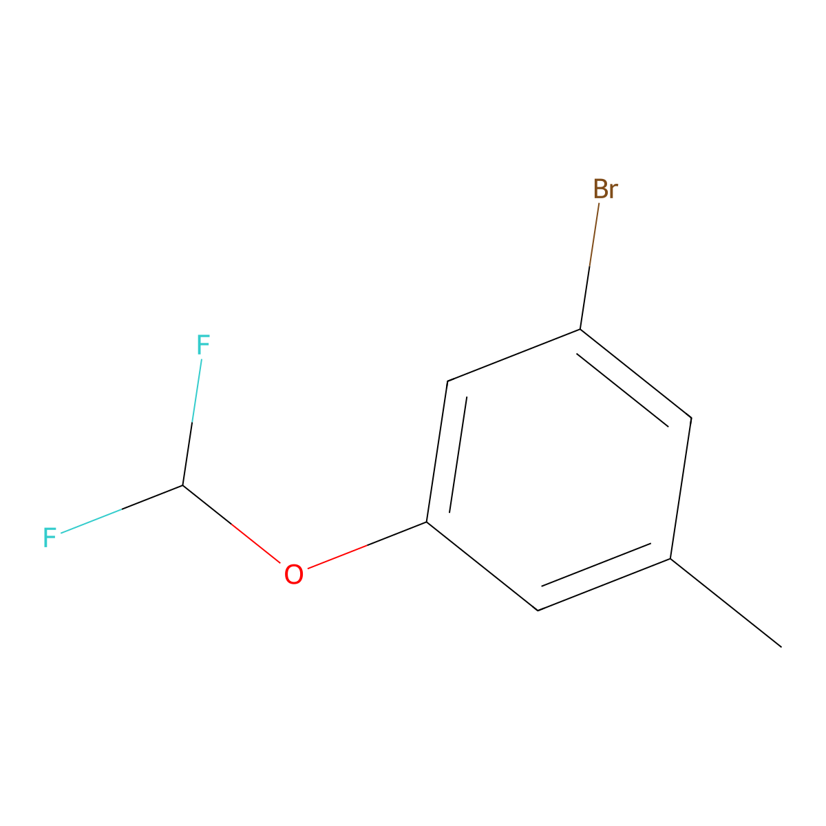 1-Bromo-3-(difluoromethoxy)-5-methylbenzene molecular structure, CAS 1261859-71-5
