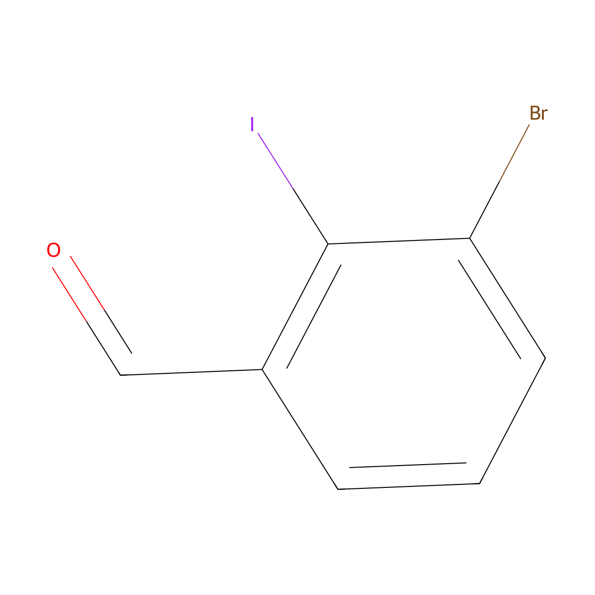 3-Bromo-2-iodobenzaldehyde molecular structure, CAS 1261860-40-5