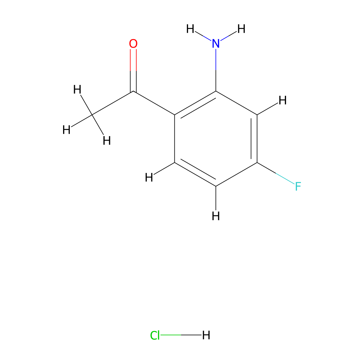 1-(2-Amino-4-fluorophenyl)ethan-1-one hydrochloride molecular structure, CAS 1261861-04-4