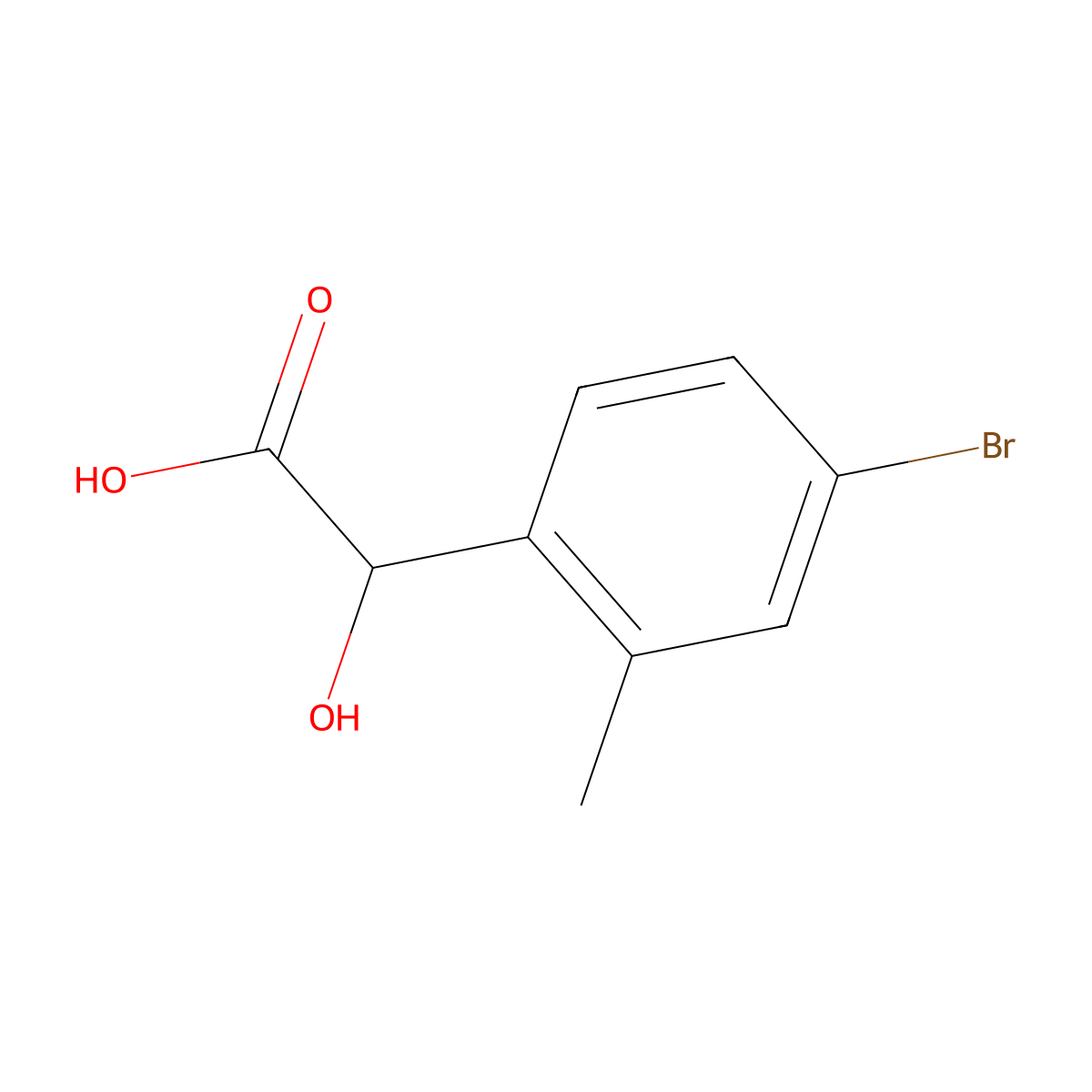 2-(4-Bromo-2-methylphenyl)-2-hydroxyacetic acid molecular structure, CAS 1261861-08-8