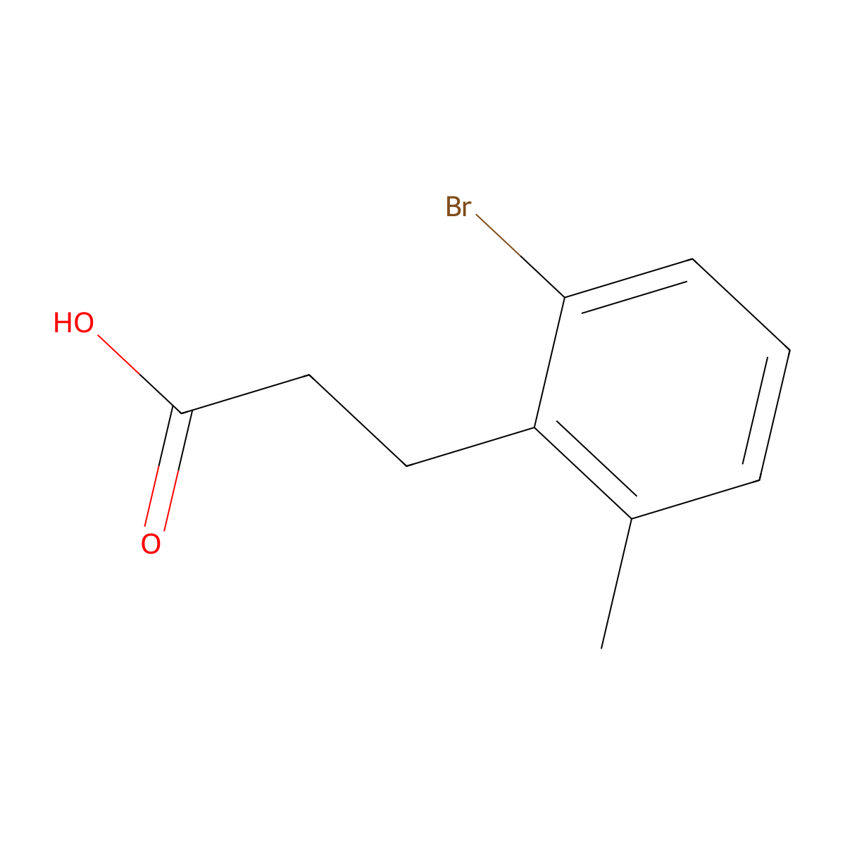3-(2-Bromo-6-methylphenyl)propanoic acid molecular structure, CAS 1261861-12-4