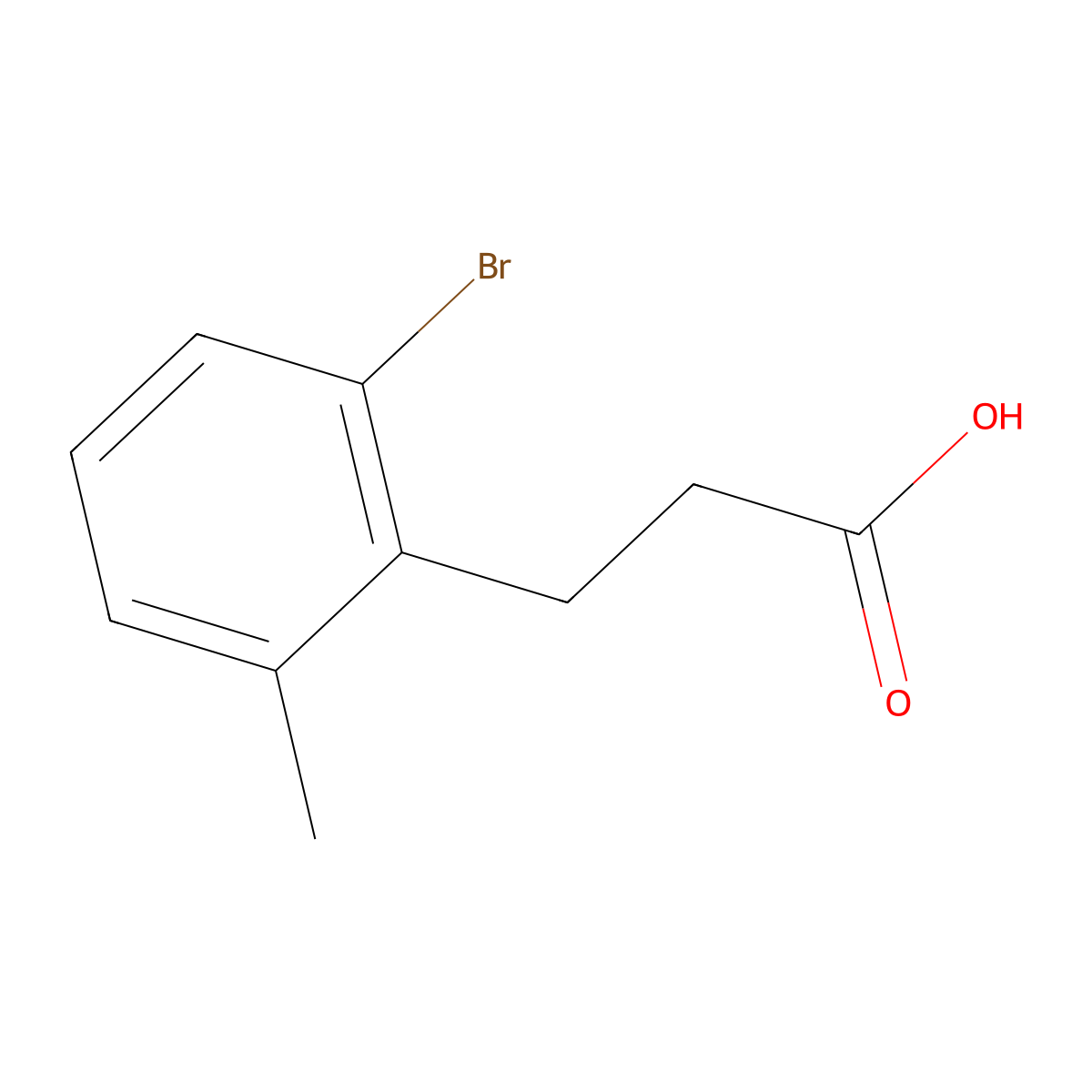 3-(2-Bromo-6-methylphenyl)propanoic acid molecular structure, CAS 1261861-12-4