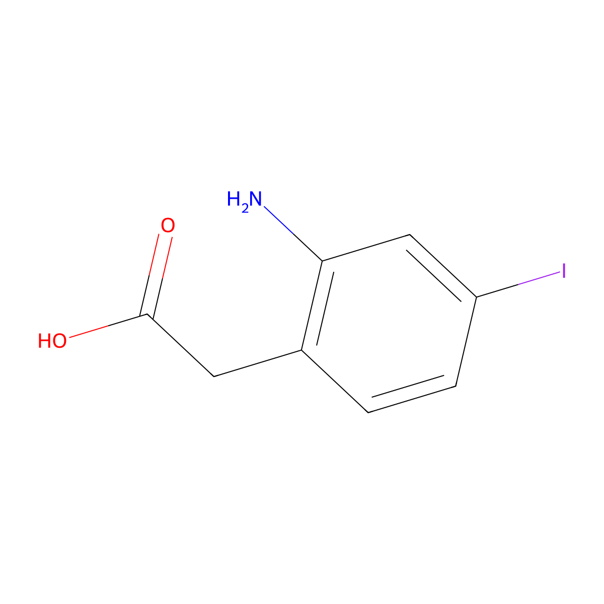 2-(2-Amino-4-iodophenyl)acetic acid molecular structure, CAS 1261861-32-8
