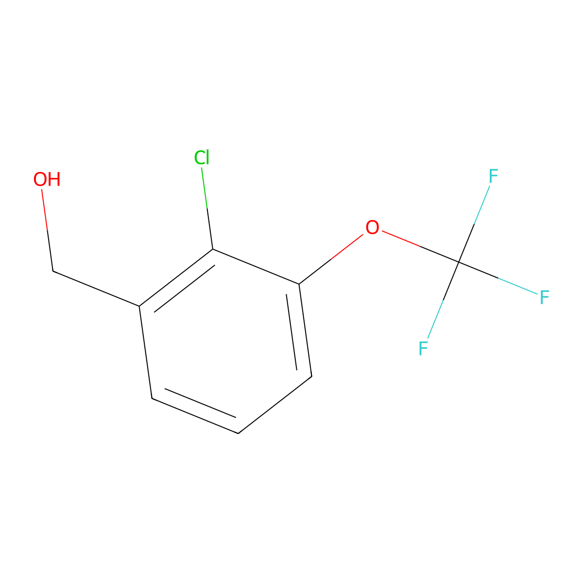 (2-Chloro-3-(trifluoromethoxy)phenyl)methanol molecular structure, CAS 1261861-59-9