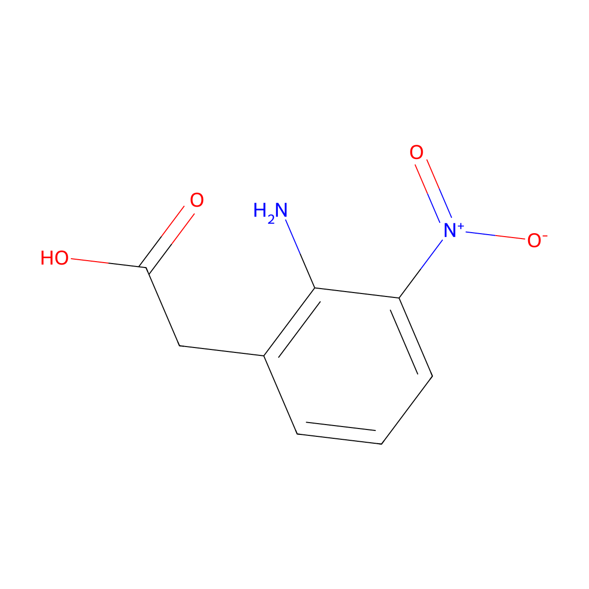 2-(2-Amino-3-nitrophenyl)acetic acid molecular structure, CAS 1261861-66-8
