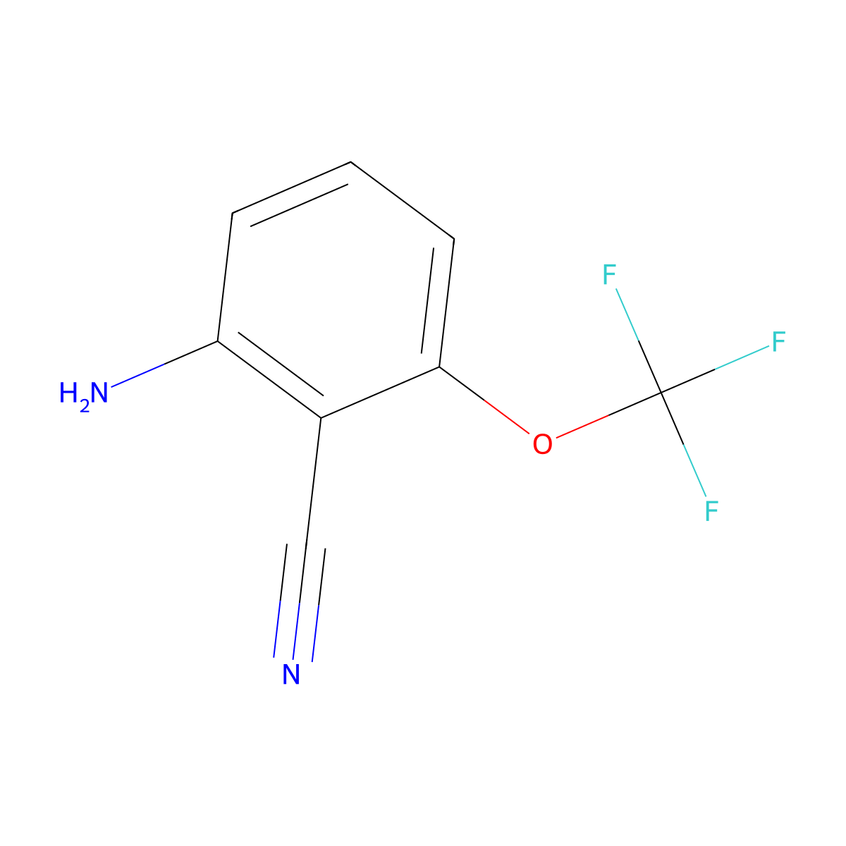 2-Amino-6-(trifluoromethoxy)benzonitrile molecular structure, CAS 1261861-80-6