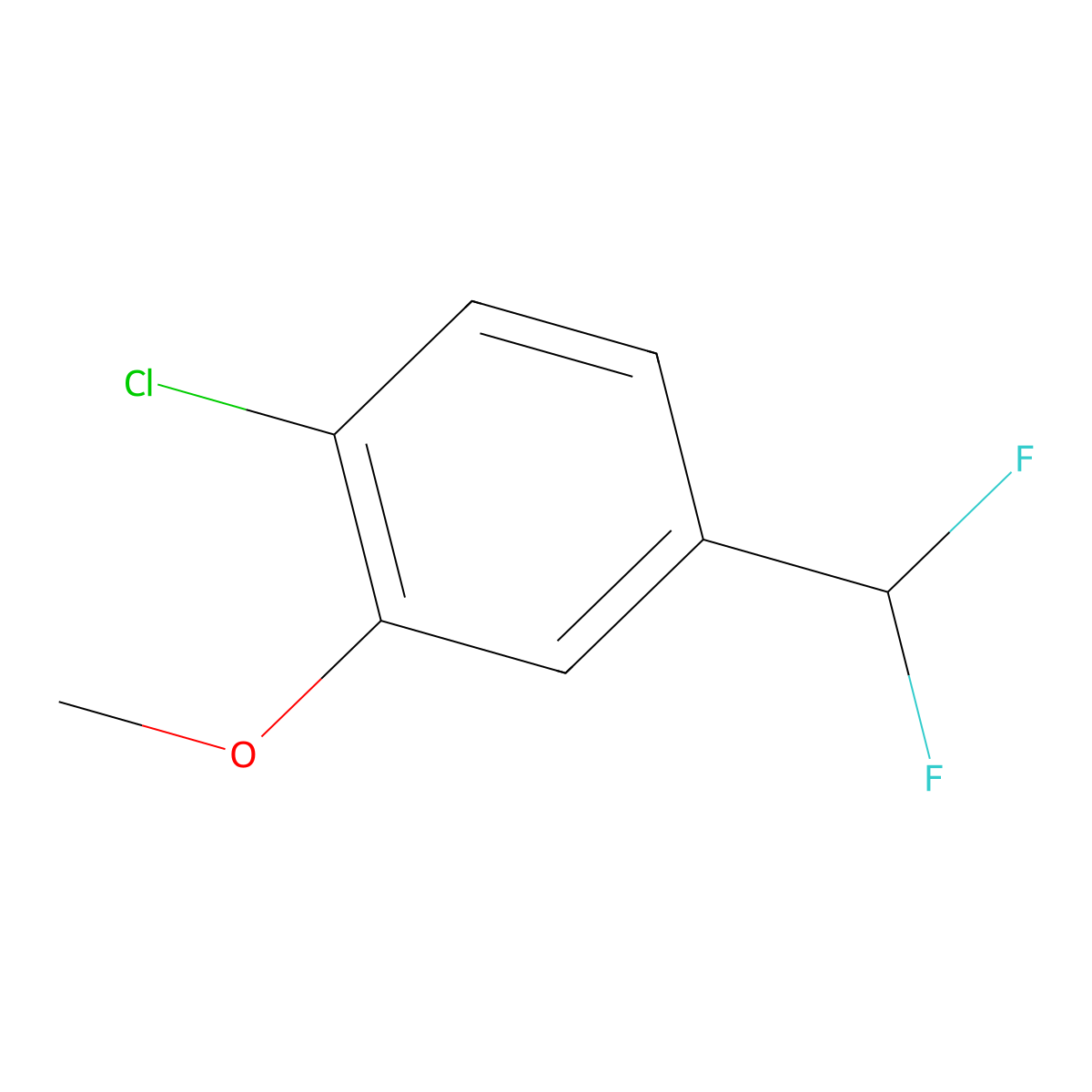 2-Chloro-5-(difluoromethyl)anisole molecular structure, CAS 1261861-85-1