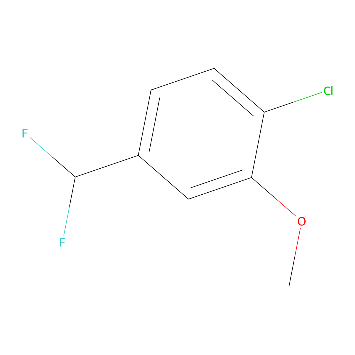 2-Chloro-5-(difluoromethyl)anisole molecular structure, CAS 1261861-85-1