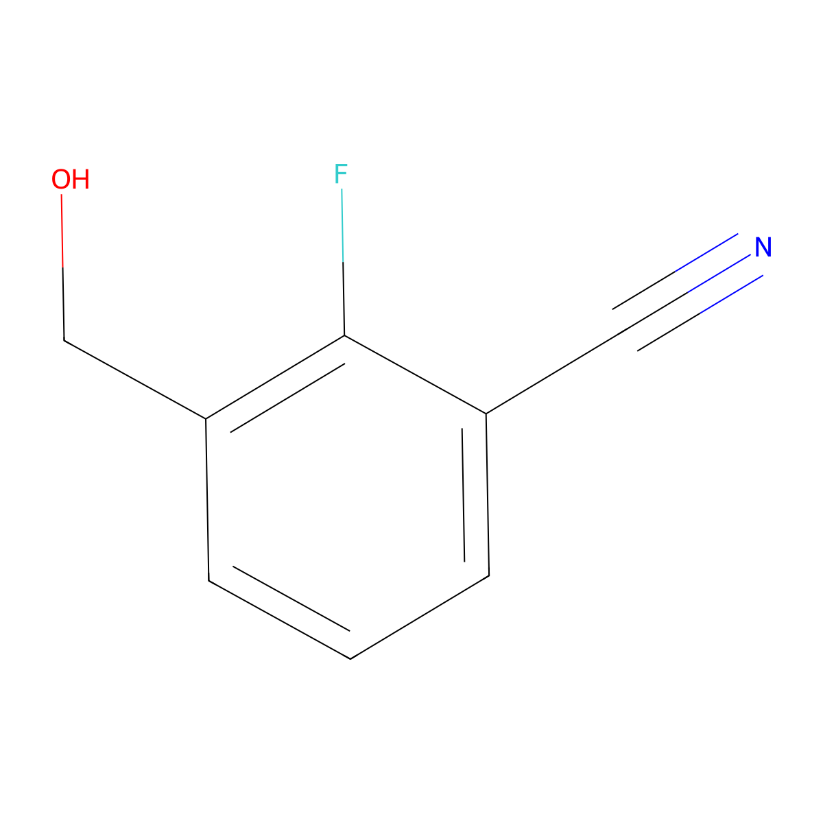 2-fluoro-3-(hydroxymethyl)Benzonitrile molecular structure, CAS 1261861-91-9