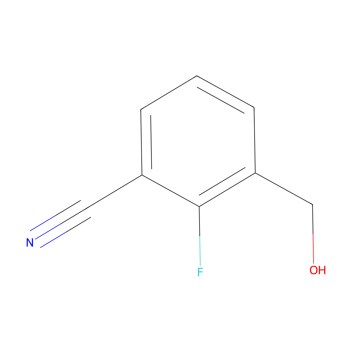2-fluoro-3-(hydroxymethyl)Benzonitrile molecular structure, CAS 1261861-91-9